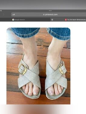 Birkenstock Siena Big Buckle Rose Gold Metallic Leather Sandals Women's size 36